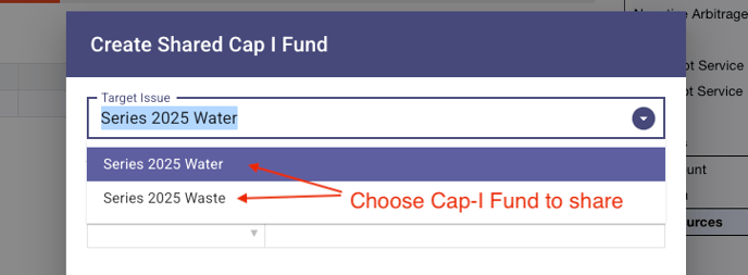 Create shared cap-i fund choose Issue