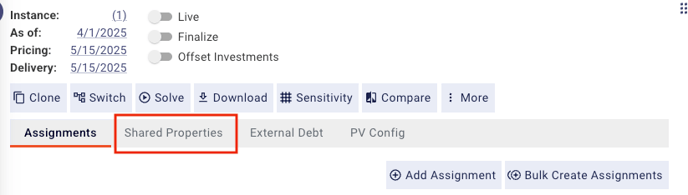 New Shared Properties with External Debt