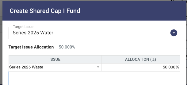 Shared Cap-I fund split 5050