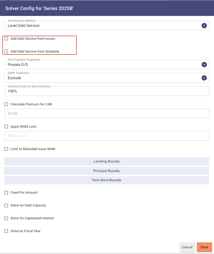 Solver Config view with Wrap Options